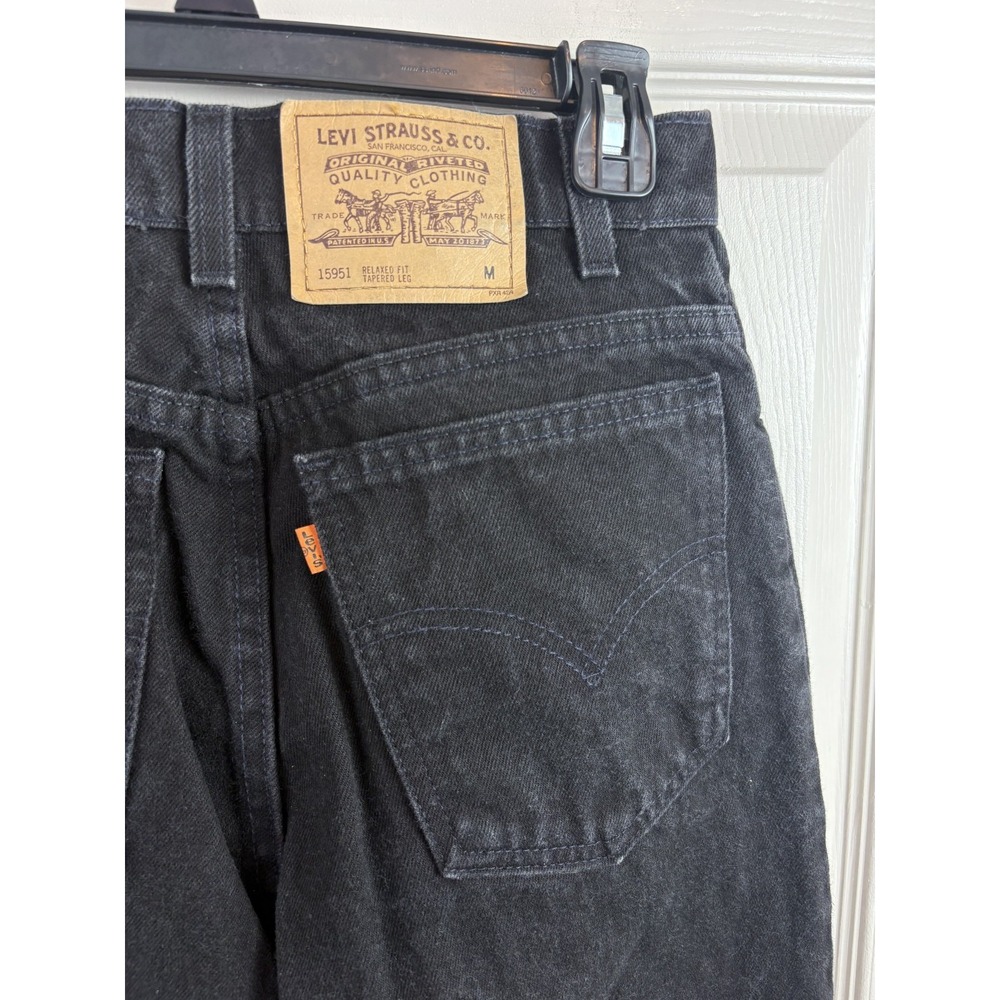 Levis 950 Jeans Womens 10 Med Black Excellent Orange Tab Relaxed Tapered USA